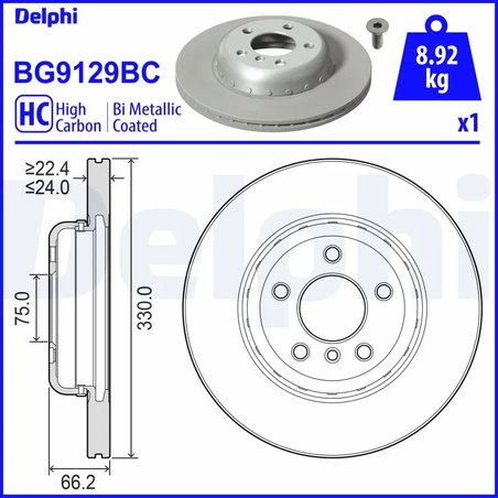 DISC FRANA DELPHI BG9129BC - Compatibil cu BMW