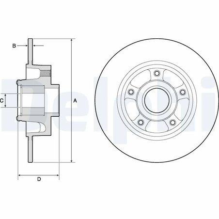 DISC FRANA DELPHI BG9137RS - Compatibil cu RENAULT