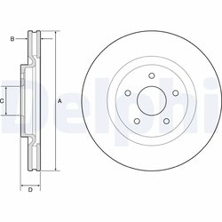 DISC FRANA DELPHI BG9195C - Compatibil cu NISSAN, RENAULT