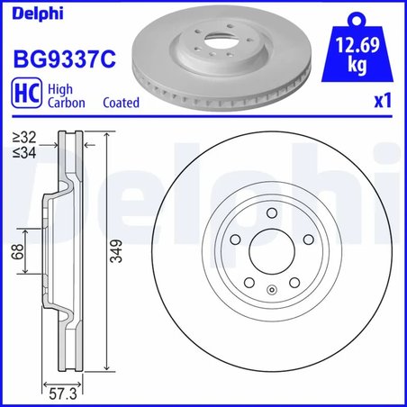 Disc frana Delphi BG9337C