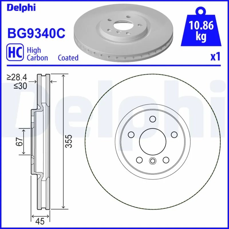DISC FRANA DELPHI BG9340C - Compatibil cu BMW, MINI