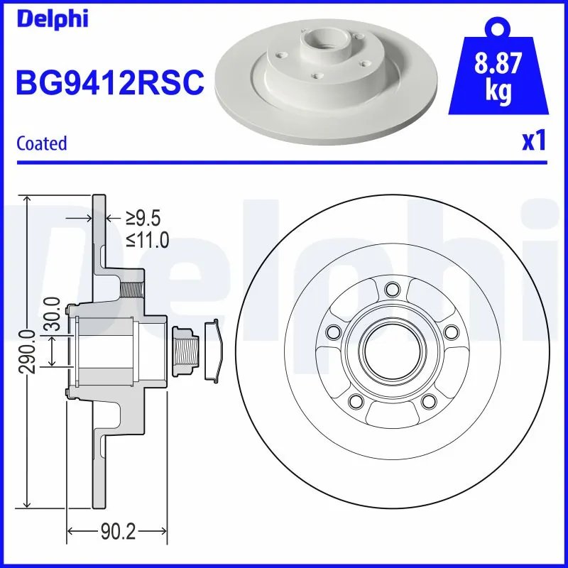 DISC FRANA DELPHI BG9412RSC - Compatibil cu RENAULT