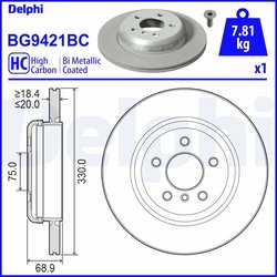DISC FRANA DELPHI BG9421BC - Compatibil cu BMW