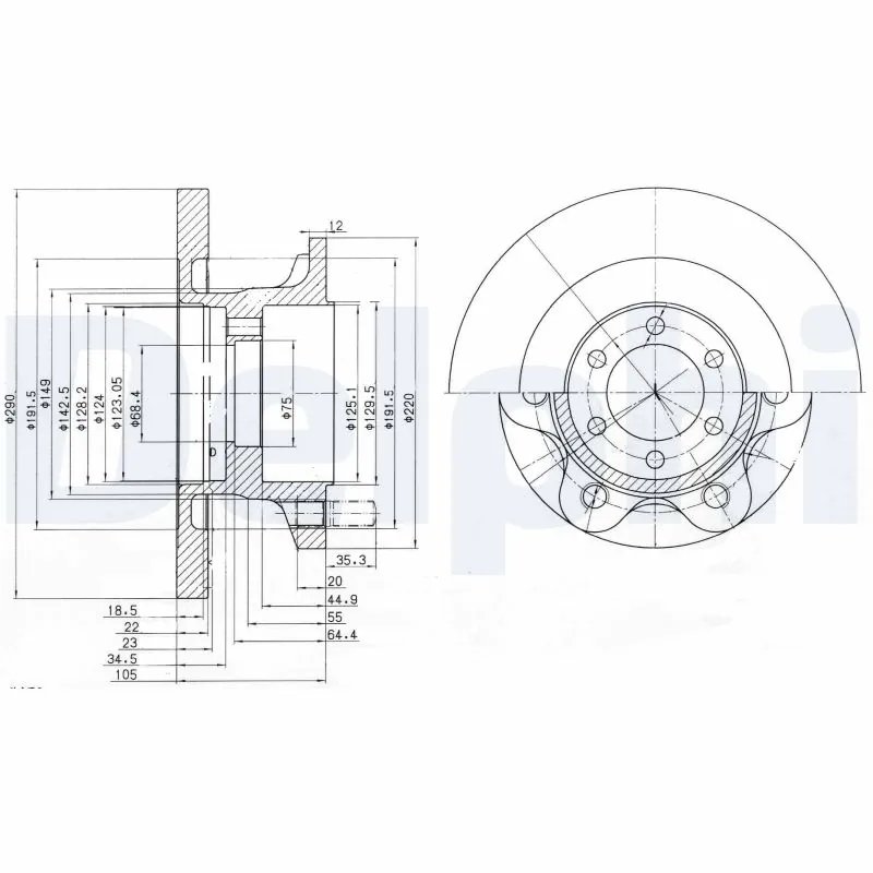 DISC FRANA DELPHI BG9722 - Compatibil cu IVECO