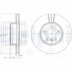 DISC FRANA DELPHI BG9871C - Compatibil cu BMW, BMW (BRILLIANCE)
