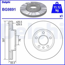 DISC FRANA DELPHI BG9891 - Compatibil cu VW