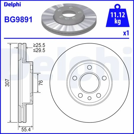 DISC FRANA DELPHI BG9891 - Compatibil cu VW