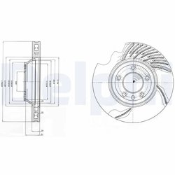 DISC FRANA DELPHI BG9950 - Compatibil cu AUDI, PORSCHE, VW