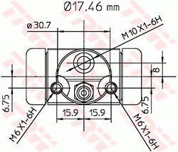 CILINDRU RECEPTOR FRANA TRW BWA130 - Compatibil cu MERCEDES-BENZ