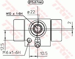 CILINDRU RECEPTOR FRANA TRW BWB111A - Compatibil cu AUDI, SEAT, VW