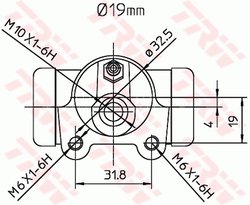 Cilindru receptor frana TRW BWD260