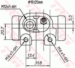 Cilindru receptor frana TRW BWD307T