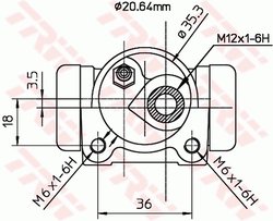 CILINDRU RECEPTOR FRANA TRW BWF169 - Compatibil cu RENAULT