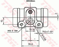 CILINDRU RECEPTOR FRANA TRW BWN240 - Compatibil cu CITROEN, FIAT, PEUGEOT