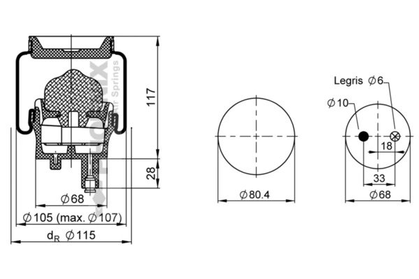 BURDUF SUSPENSIE PNEUMATICA PHOENIX C 075 185 - Piesa auto compatibila cu mai multe marci