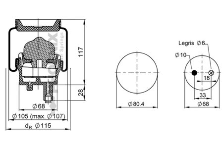 BURDUF SUSPENSIE PNEUMATICA PHOENIX C 075 185 - Piesa auto compatibila cu mai multe marci