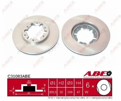 DISC FRANA ABE C31083ABE - Compatibil cu AUDI, NISSAN
