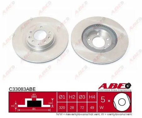 DISC FRANA ABE C33083ABE - Compatibil cu FORD USA, LINCOLN, MAZDA