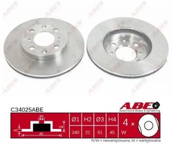 DISC FRANA ABE C34025ABE - Compatibil cu HONDA