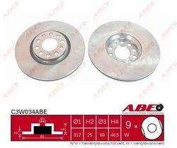 DISC FRANA ABE C3W034ABE - Compatibil cu AUDI, SEAT, SKODA, VW