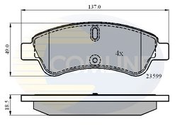 Set placute frana Comline CBP01033