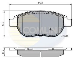 SET PLACUTE FRANA COMLINE CBP01038 - Compatibil cu CITROEN, FIAT, PEUGEOT