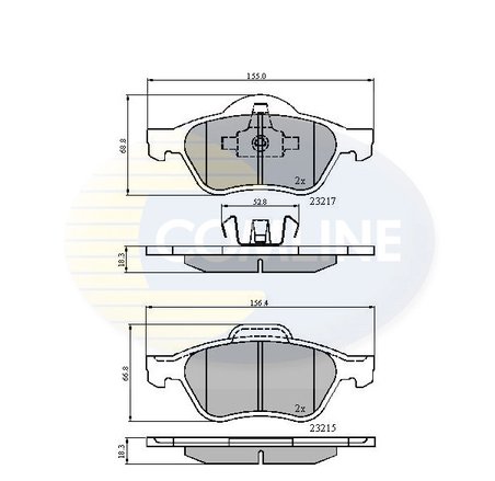 SET PLACUTE FRANA COMLINE CBP01115 - Compatibil cu RENAULT