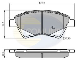 Set placute frana Comline CBP01160