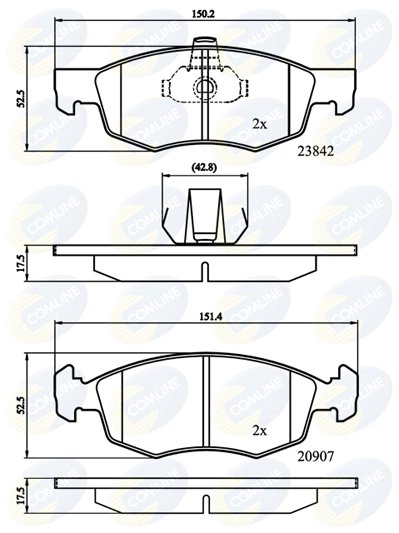 Set placute frana Comline CBP01221