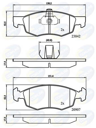 Set placute frana Comline CBP01221