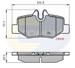 Set placute frana Comline CBP01306