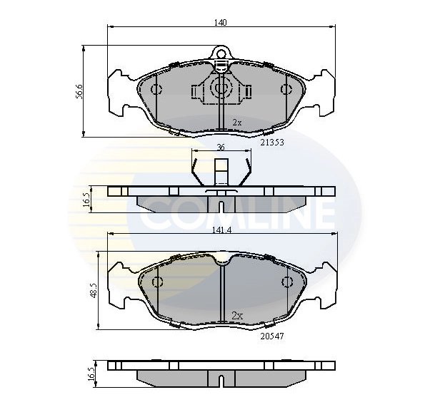 SET PLACUTE FRANA COMLINE CBP0134 - Compatibil cu CHEVROLET, DAEWOO, FSO, OPEL, VAUXHALL, ZAZ