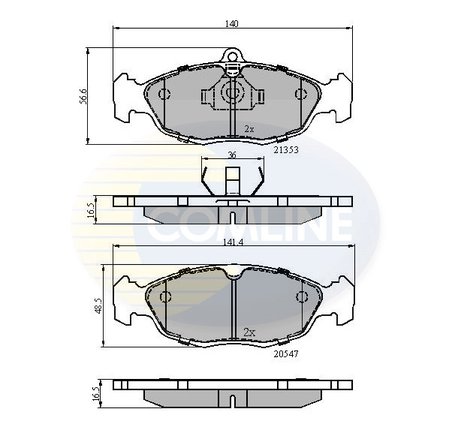 SET PLACUTE FRANA COMLINE CBP0134 - Compatibil cu CHEVROLET, DAEWOO, FSO, OPEL, VAUXHALL, ZAZ