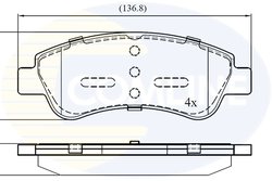 SET PLACUTE FRANA COMLINE CBP01525 - Compatibil cu CITROEN, DS, OPEL, PEUGEOT, VAUXHALL
