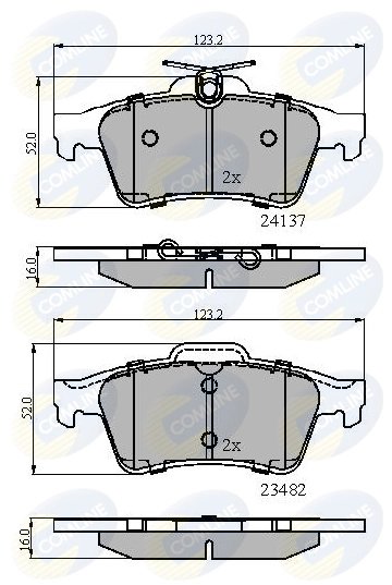SET PLACUTE FRANA COMLINE CBP01599 - Compatibil cu CADILLAC, CITROEN, DAIMLER, FORD, JAGUAR, MAZDA, OPEL, PONTIAC, RENAULT, SAAB