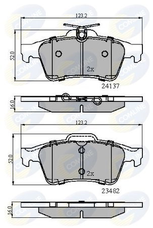 SET PLACUTE FRANA COMLINE CBP01599 - Compatibil cu CADILLAC, CITROEN, DAIMLER, FORD, JAGUAR, MAZDA, OPEL, PONTIAC, RENAULT, SAAB