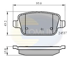 SET PLACUTE FRANA COMLINE CBP01610 - Compatibil cu FORD, LAND ROVER, PROTON, VOLVO