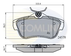 SET PLACUTE FRANA COMLINE CBP01622 - Compatibil cu CITROEN, FIAT, PEUGEOT, TOYOTA