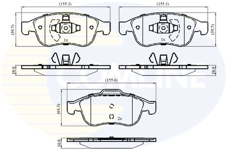 SET PLACUTE FRANA COMLINE CBP01677 - Compatibil cu DACIA, NISSAN, RENAULT
