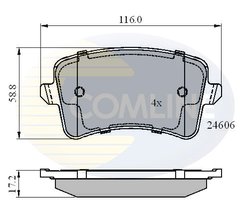Set placute frana Comline CBP01709