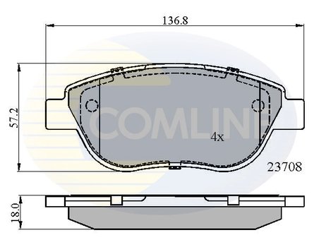 Set placute frana Comline CBP01783