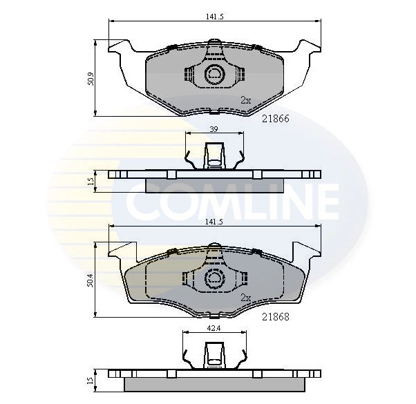 Set placute frana Comline CBP0180