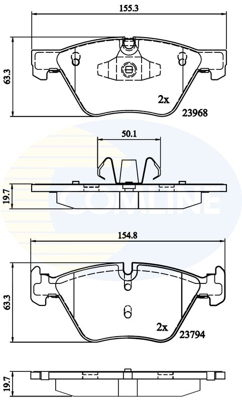 SET PLACUTE FRANA COMLINE CBP02011 - Compatibil cu BMW
