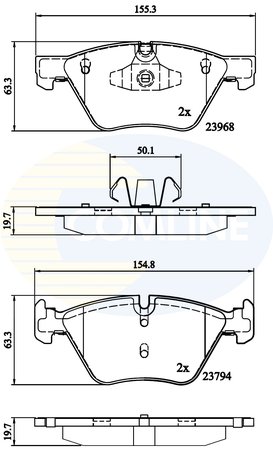 SET PLACUTE FRANA COMLINE CBP02011 - Compatibil cu BMW