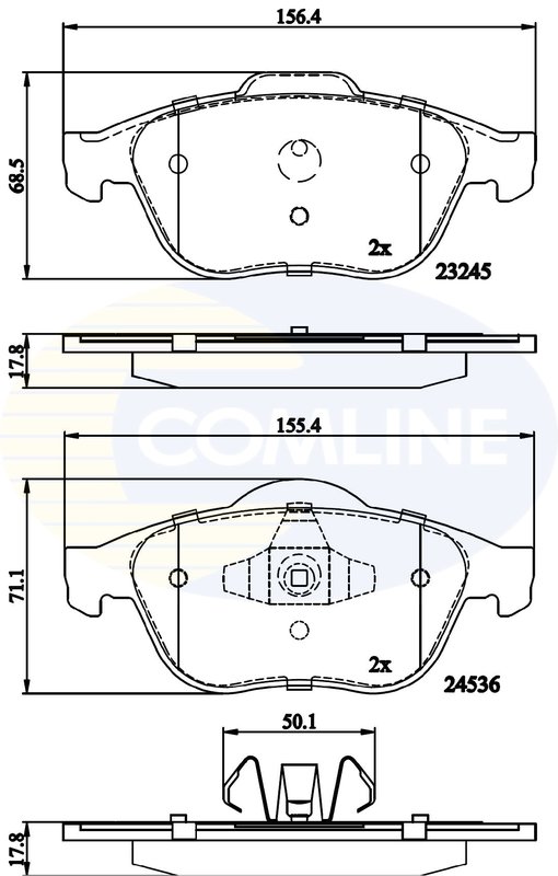 SET PLACUTE FRANA COMLINE CBP02020 - Compatibil cu RENAULT