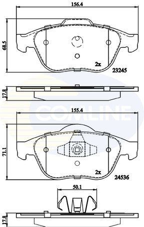 SET PLACUTE FRANA COMLINE CBP02020 - Compatibil cu RENAULT
