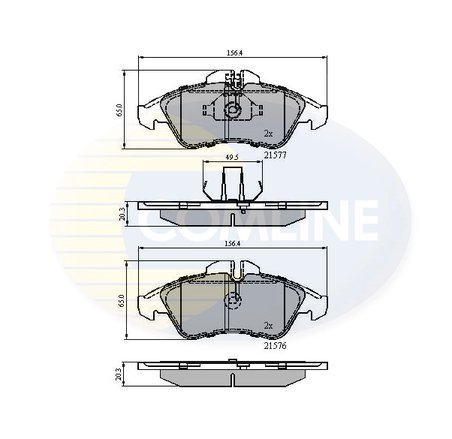 SET PLACUTE FRANA COMLINE CBP0212 - Compatibil cu MERCEDES-BENZ, VW