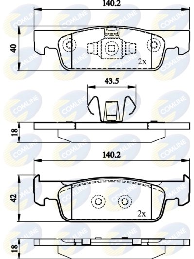 SET PLACUTE FRANA COMLINE CBP02144 - Compatibil cu DACIA, RENAULT, SMART