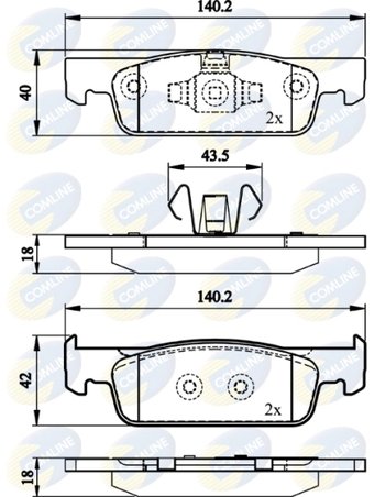 SET PLACUTE FRANA COMLINE CBP02144 - Compatibil cu DACIA, RENAULT, SMART
