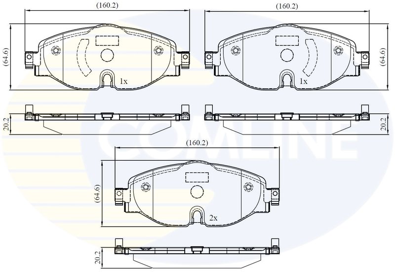 SET PLACUTE FRANA COMLINE CBP02158 - Compatibil cu AUDI, SKODA, VW